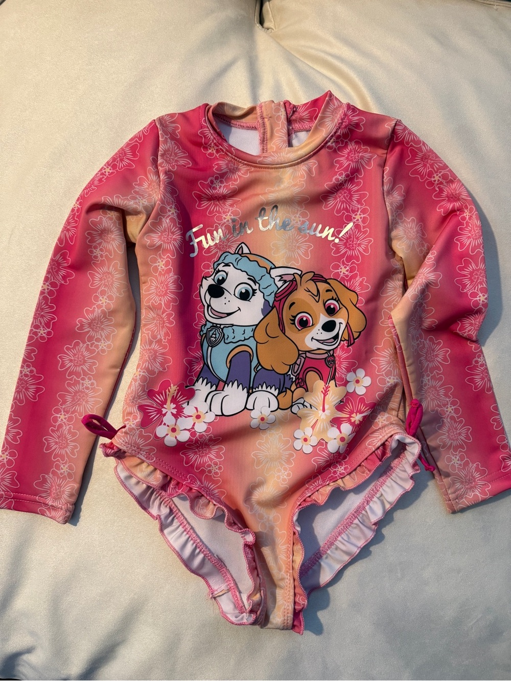 Nickelodeon Pink Gradient Paw Patrol One-Piece Rash Guard Swimsuit